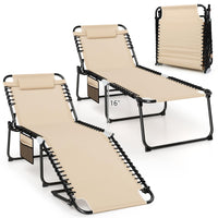 Tangkula Widen Folding Chaise Lounge Chair Set of 1/2
