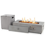 Tangkula 2 Piece Propane Fire Pit Table Set with Tank Holder