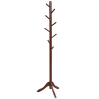 Tangkula Wooden Tree Coat Rack Freestanding, Entryway Coat Stand with 8 Hooks
