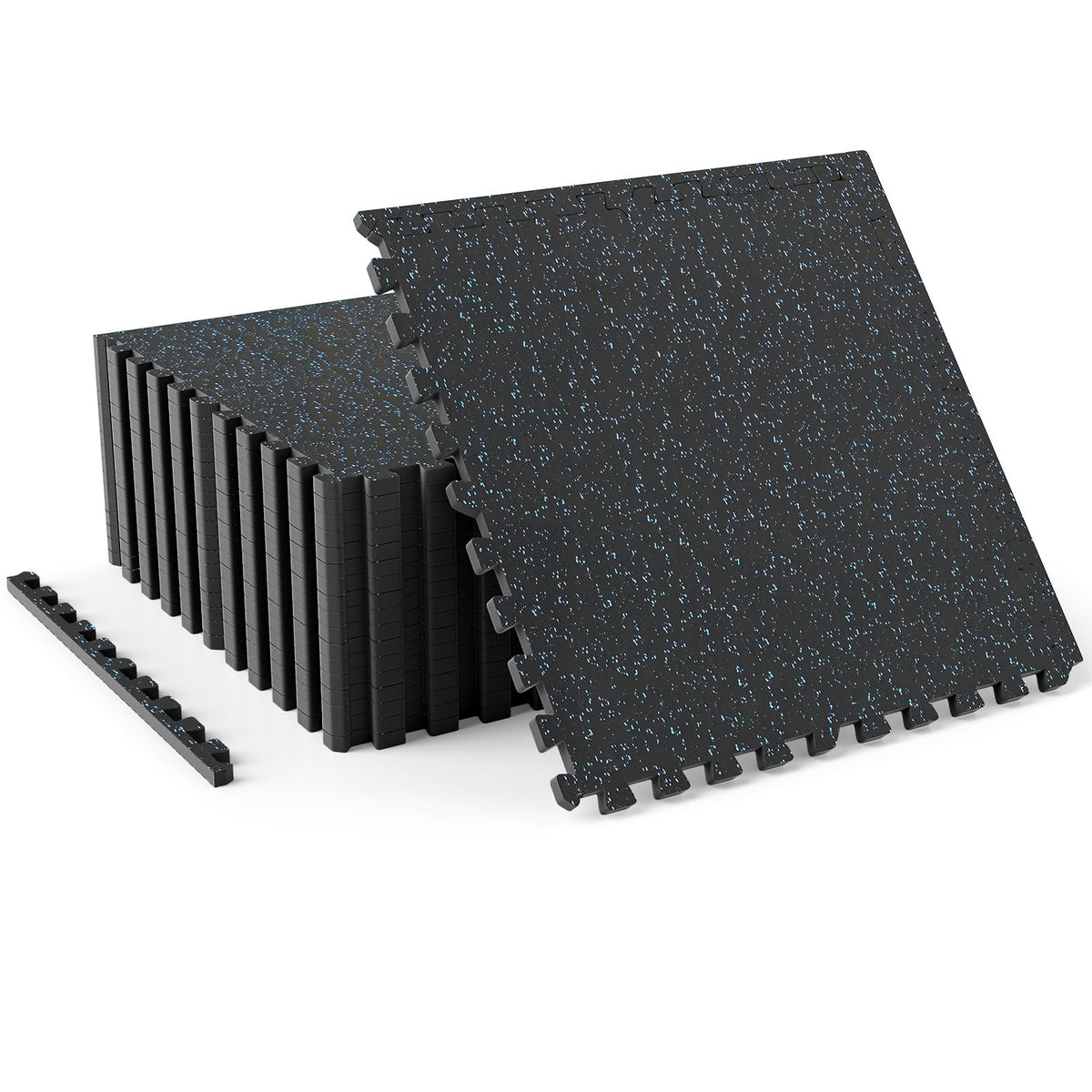 Tangkula Exercise Equipment Mats (Black/Gray Speckled,0.4/0.5”-12/18 Pack)