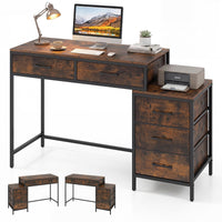 Tangkula Reversible Computer Desk with 5 Drawers (51-Inch)
