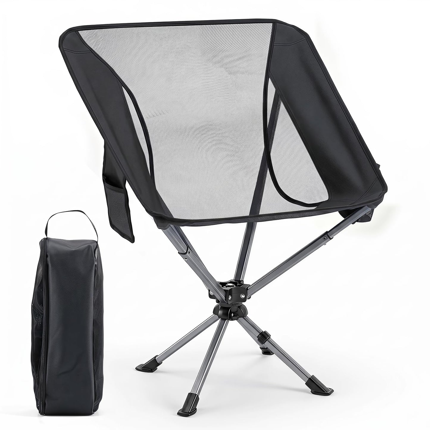 Tangkula 360° Swivel Portable Folding Camping Chair w/Carry Bag