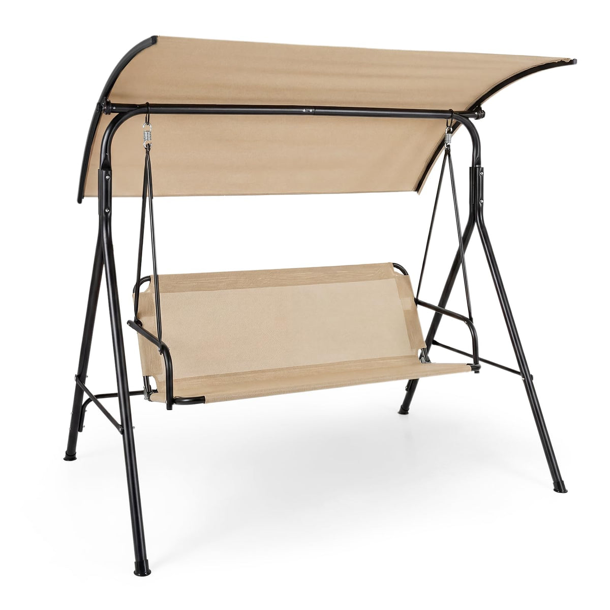Tangkula 3 Seat Outdoor Patio Swing Chair with Breathable Mesh Fabrics