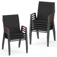 Tangkula Stackable Patio Chairs(4/8)
