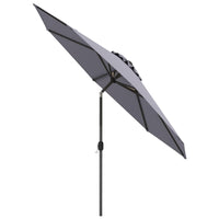 Parasol de patio de 3 m, parasol de marché extérieur avec inclinaison à bouton-poussoir