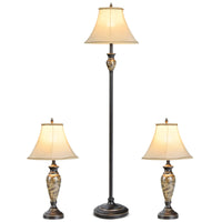 3-Piece Traditional Style Lamp Set - Tangkula