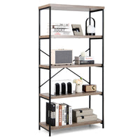 Tangkula 5 Tier Bookcase for Living Room