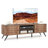 Tangkula 59” Long Media TV Stand with Cable Hole for Living Room