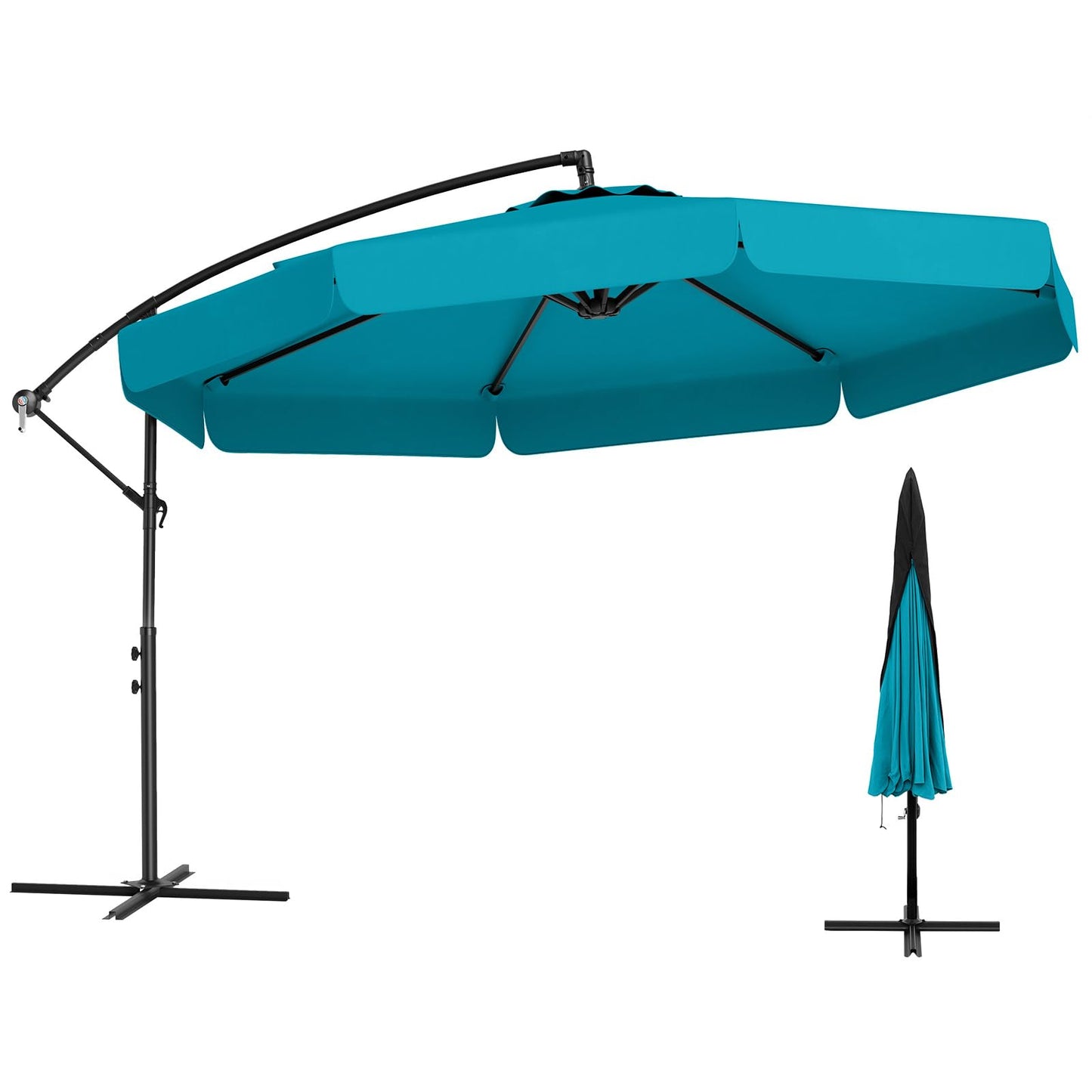 Tangkula 10FT Offset Hanging Umbrella with Cover