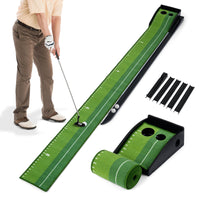 Tapis de Putting de Golf Intérieur Tangkula Putting Green 3 Balles d'Entraînement de Putting