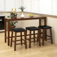 Tangkula 4-Piece Bar Table with Stools for Living Room