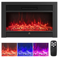 Tangkula 750W/1500W Recessed Fireplace Heater with Remote Control