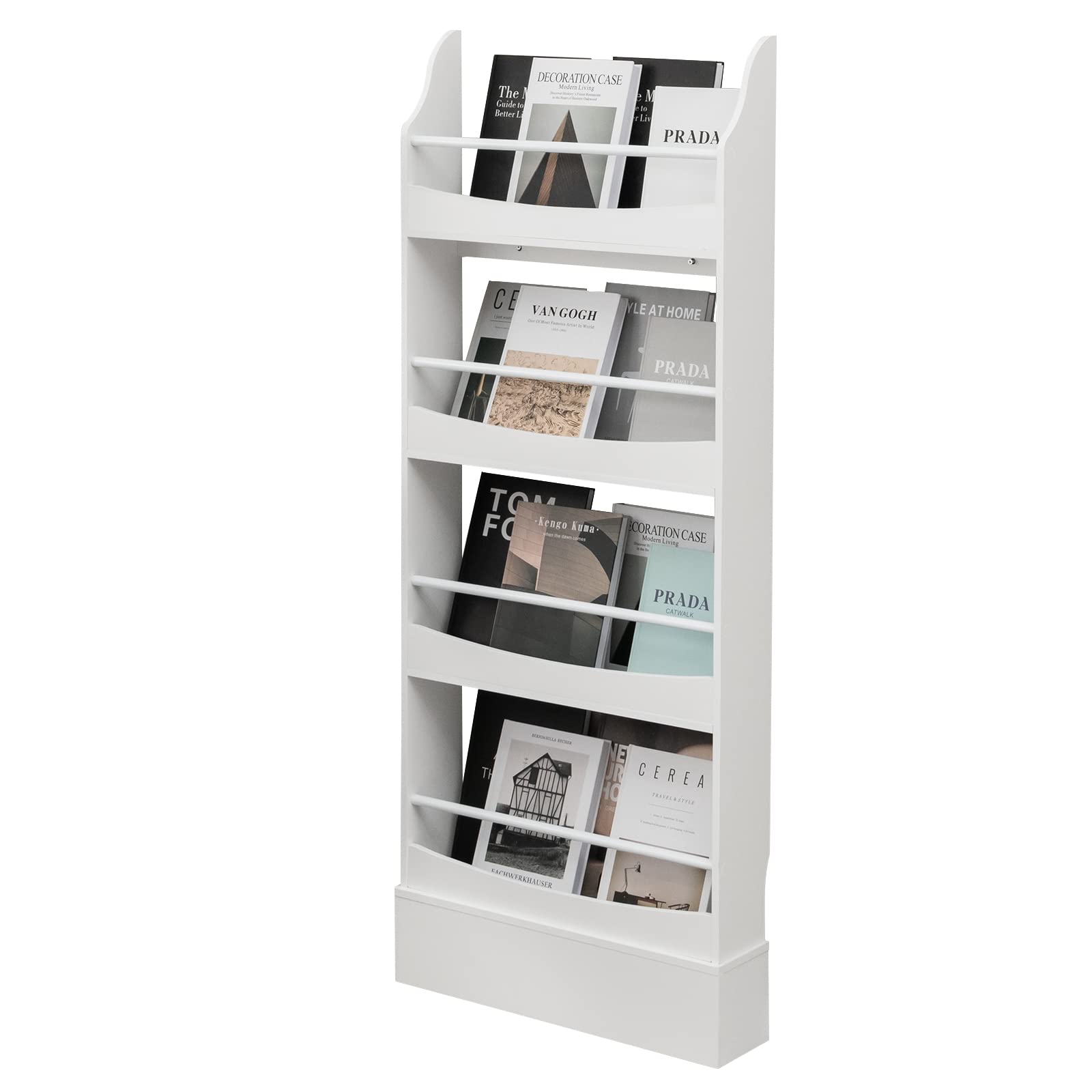 Bookcase Rack Wall for Books & Magazines - Tangkula