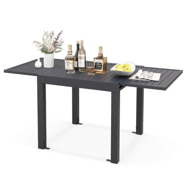 Tangkula Extendable Outdoor Dining Table Patio Dining Table