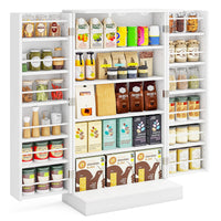 Tangkula Kitchen Pantry Cabinet, 17-Tier Buffet Sideboard with 2 Doors and 6 Adjustable Shelves