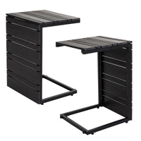 Tangkula C-Shaped Side Table with Wood Plastic Tabletop(1/2)