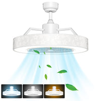 Tangkula 23" Ceiling Fan with Lights with Invisible Blades Starry Sky Acrylic Lampshade