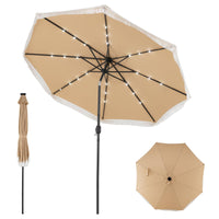 Tangkula 10 FT Solar Patio Umbrella with Fringe