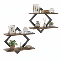 Tangkula Floating Shelves for Wall with Geometric Frame