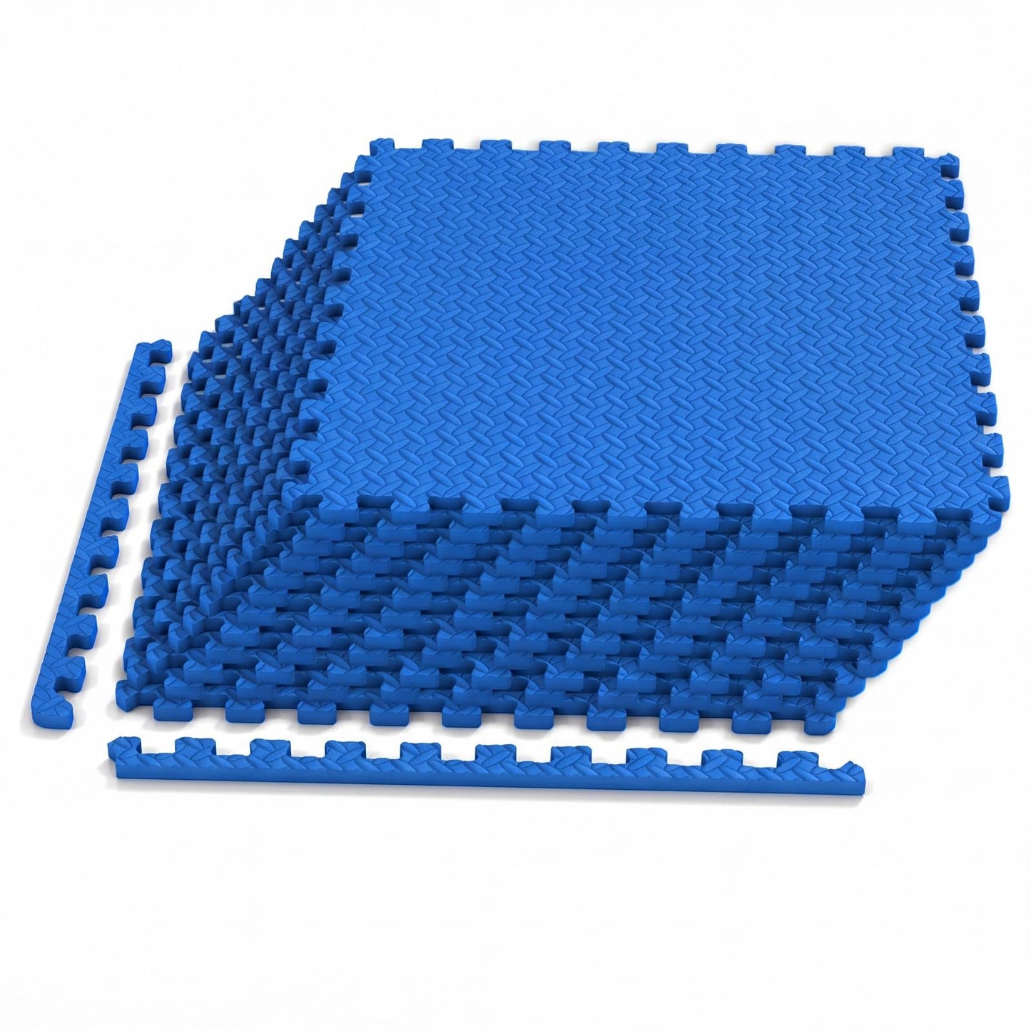 Tangkula 12/24/36/48 Pieces EVA Exercise Floor Mats with Border, 1/2" Interlocking Soft Foam Puzzle Play Mats