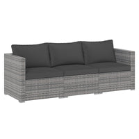 Tangkula 3 Seat Outdoor Modular PE Rattan Patio Cushioned Sectional Couch Furniture Set