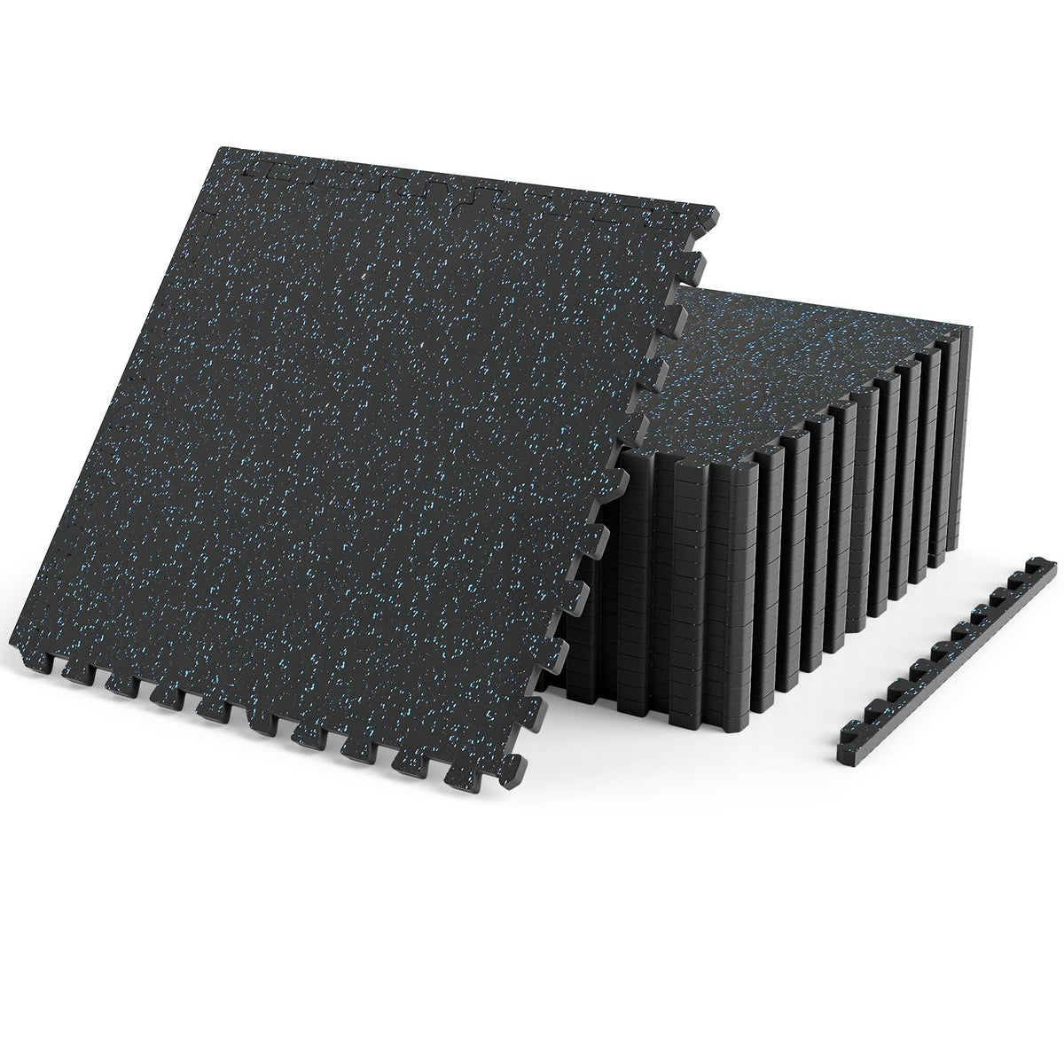Tangkula Exercise Equipment Mats (Black/Gray Speckled,0.4/0.5”-12/18 Pack)
