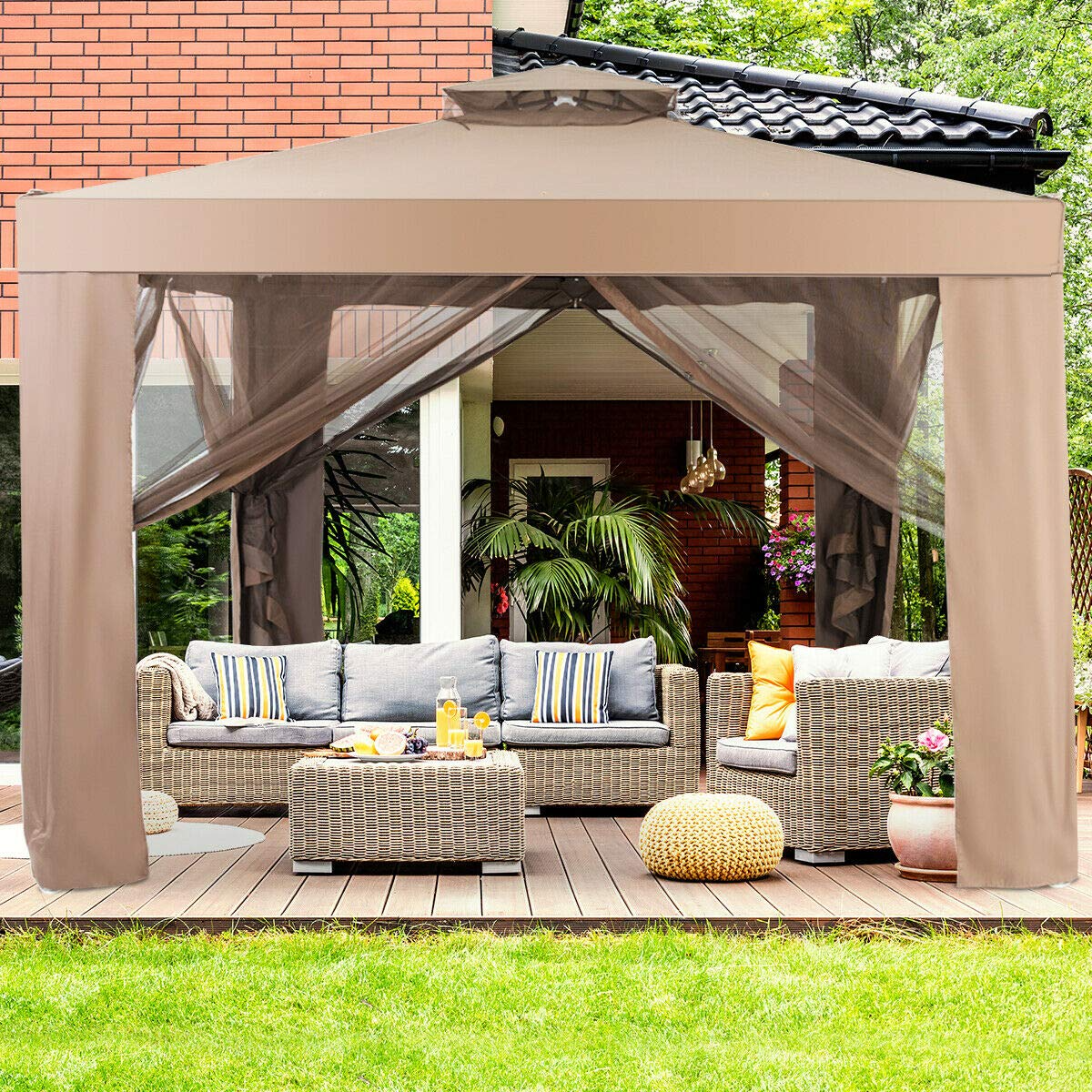 Tangkula 10 Door Gazebo Canopy Shelter For Home Garden Lawn Patio Hou tangkula-10-door-gazebo-canopy-shelter-for-home-garden-lawn-patio-hou