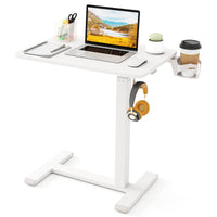 Tangkula Mobile Standing Desk Pneumatic Height Adjustable Rolling Desk
