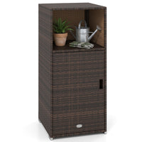 Meuble de rangement extérieur en rotin Tangkula avec 3 étagères de rangement