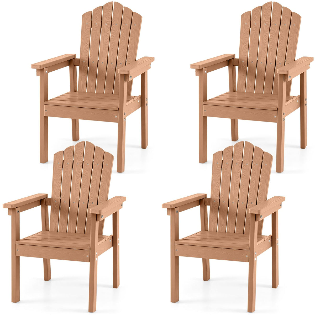 Chaise Adirondack d'extérieur Tangkula avec dossier haut et accoudoirs larges pour terrasse ou piscine