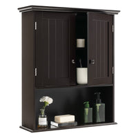 Tangkula Wall Mount Bathroom Cabinet Wooden