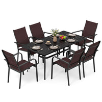Tangkula 7 Pieces Patio Dining Set for 6