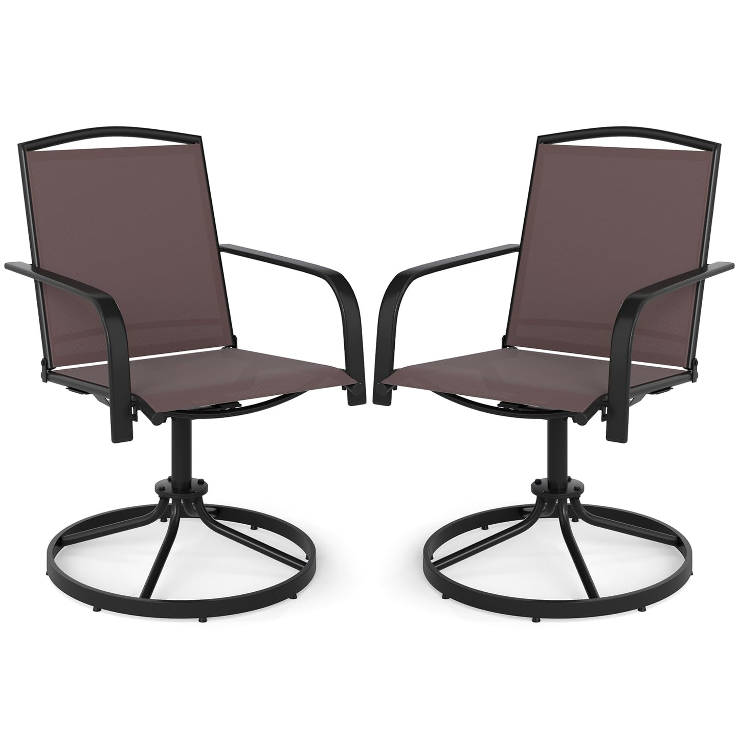 Tangkula Outdoor Swivel Chairs Set with High Back