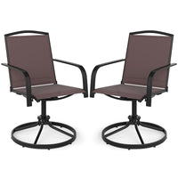 Tangkula Outdoor Swivel Chairs Set with High Back