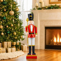 Tangkula 32.5"/48" Christmas Nutcracker with Tall Hat & Scepter