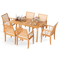 Ensemble table et chaises rembourrées d'extérieur Tangkula avec trou pour parasol de 5 cm