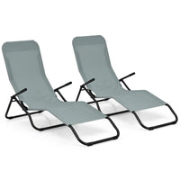 Tangkula Outdoor Chaise Lounge Chair Set of 2,Zero Gravity Folding Stackable
