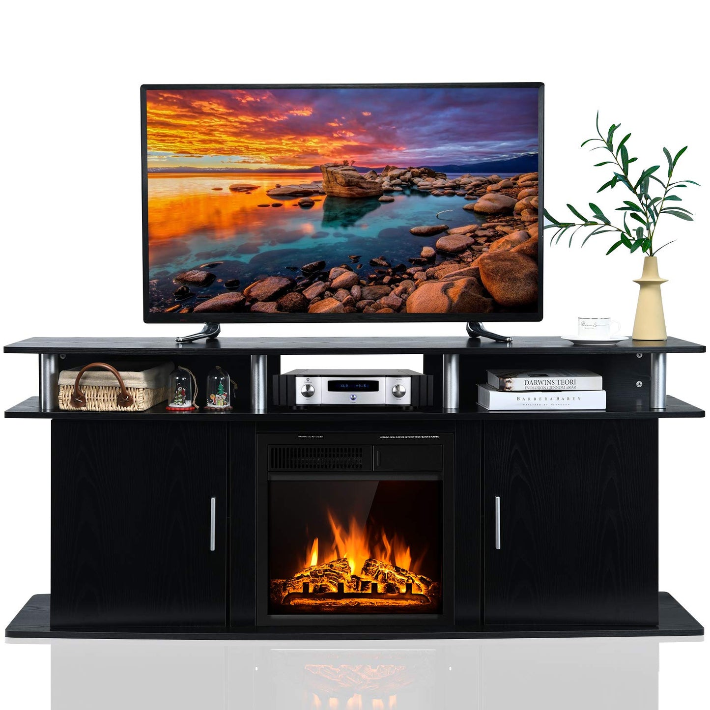 Fireplace TV Stand, Living Room Media Console Table