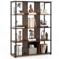 Tangkula Étagère à livres 12 cubes de 42 x 16 x 57 pouces, étagère de rangement ouverte à 5 niveaux
