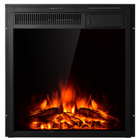 Tangkula Electric Fireplace Insert, Freestanding & Recessed Electric Fireplace Heater with Remote Control
