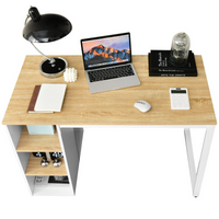 Tangkula Computer Desk with Storage Shelves, Home Office Desk with 5 Side Shelves & Metal Frame