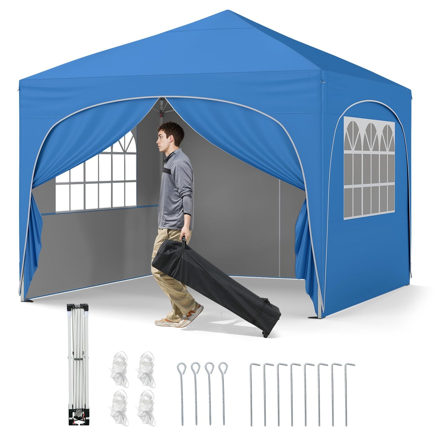 Tangkula 10x10Ft Pop up Canopy with 4 Sidewalls