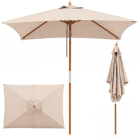 Tangkula 7 FT Patio Umbrella with Tilt Adjustment | Rectangular
