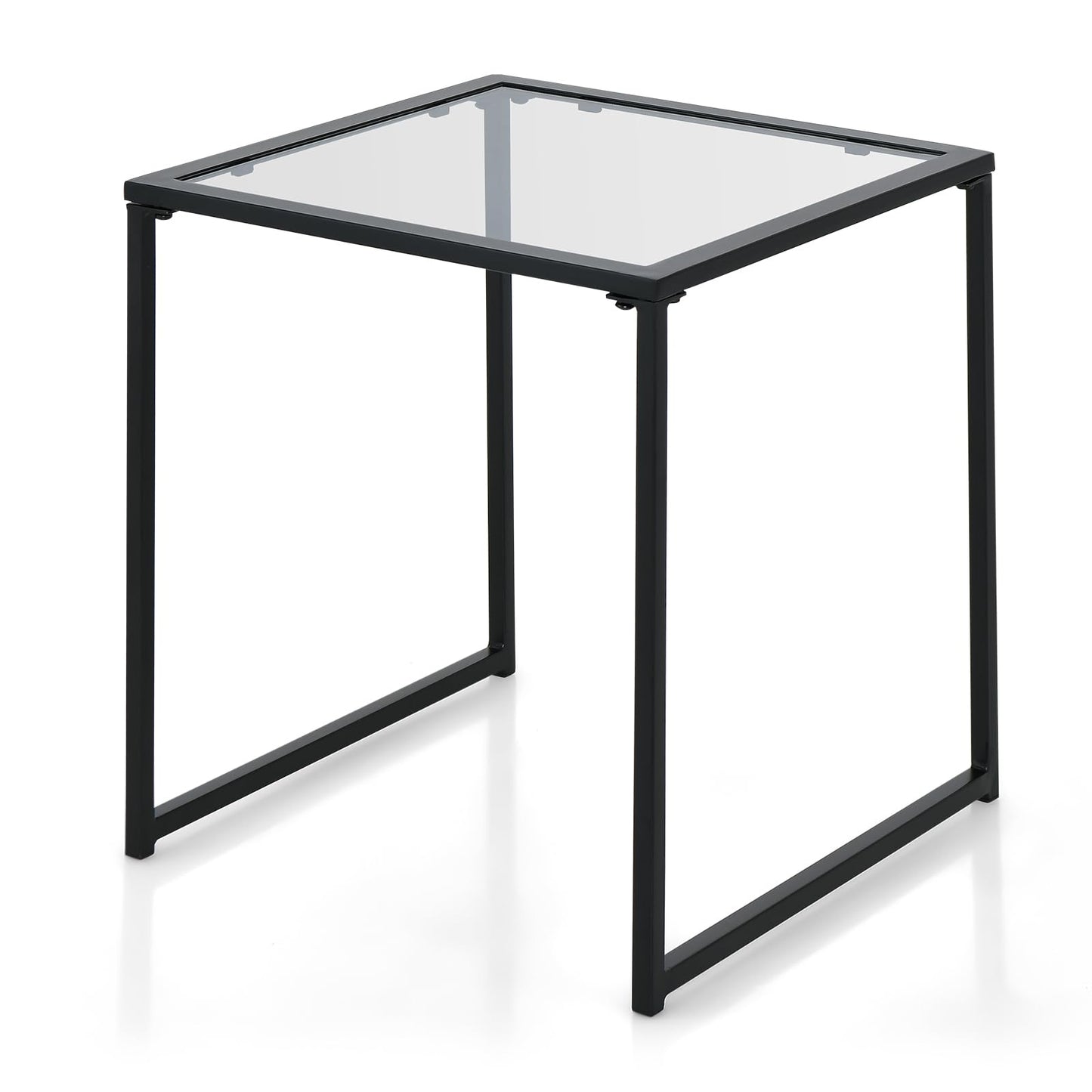 Tangkula Tempered Glass Top Side Table for Living Room Patio Backyard