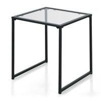 Tangkula Tempered Glass Top Side Table for Living Room Patio Backyard