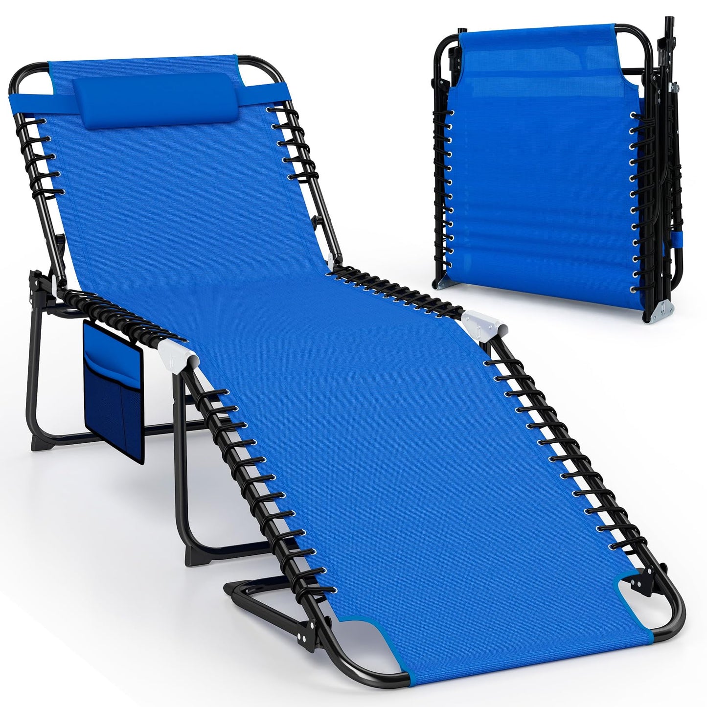 Tangkula Widen Folding Chaise Lounge Chair Set of 1/2