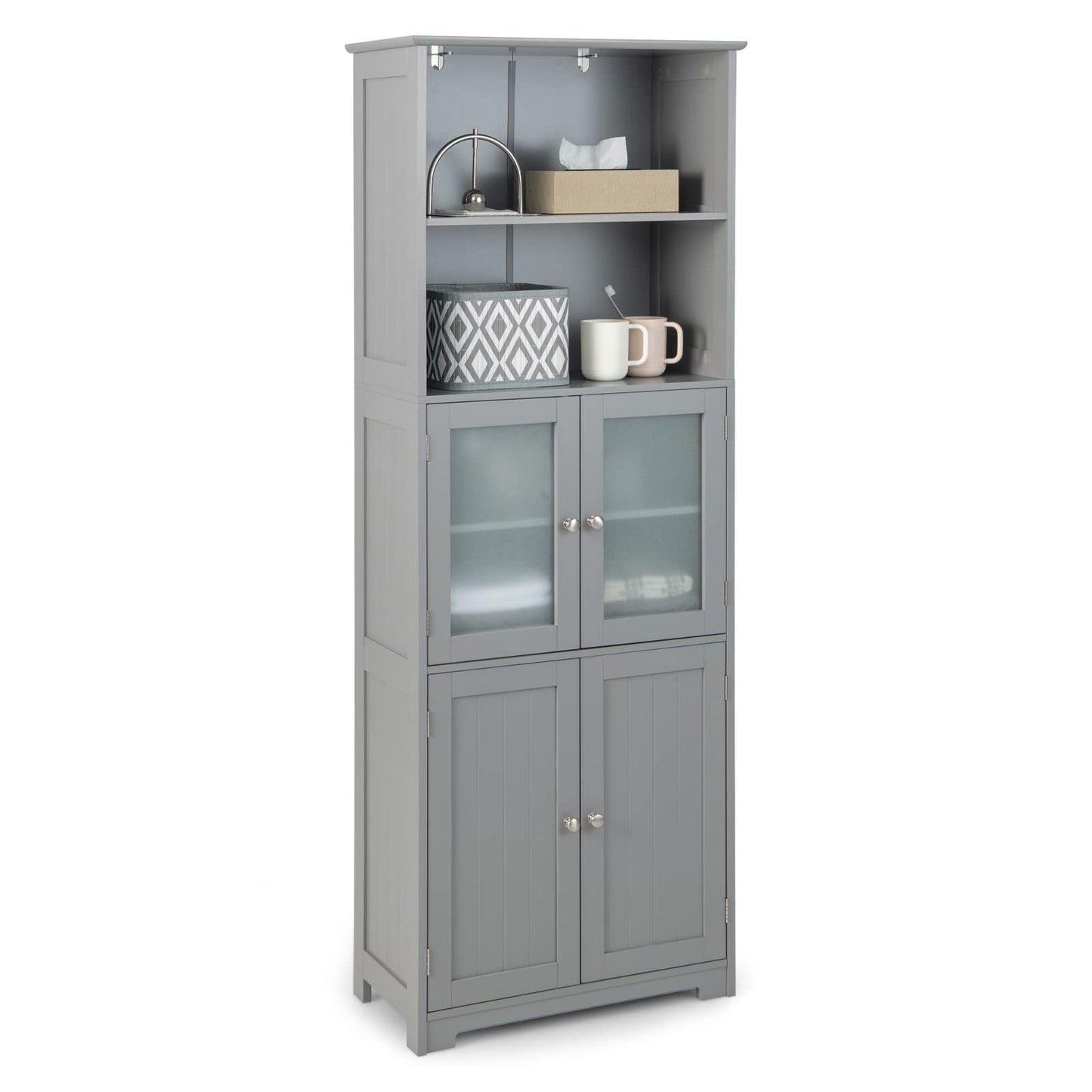 Tangkula Tall Bathroom Storage Cabinet, Freestanding Floor Cabinet