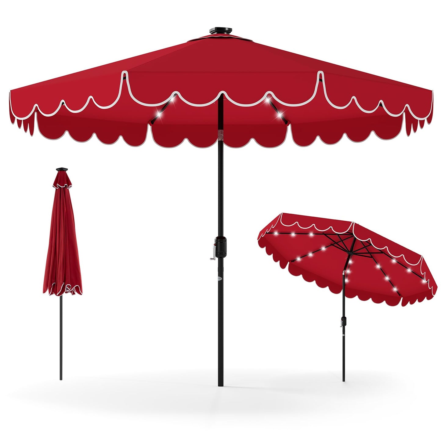 Tangkula 9.5 FT Solar Patio Umbrella
