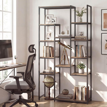 Tangkula 71” Tall Bookshelf with 12 Storage Shelves & Heavy-Duty Metal Frame