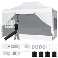 Tangkula Tonnelle Pop-up 3x4,2 m pour Plage, Fêtes, Événements, Camping
